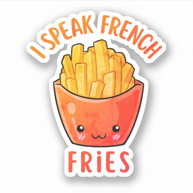 Sticker Je Parle Français Fries Funny Fries (Devant)