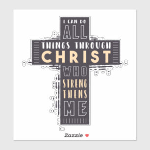 Sticker Je Peux Faire Toutes Les Choses Par Jésus-Christ Q