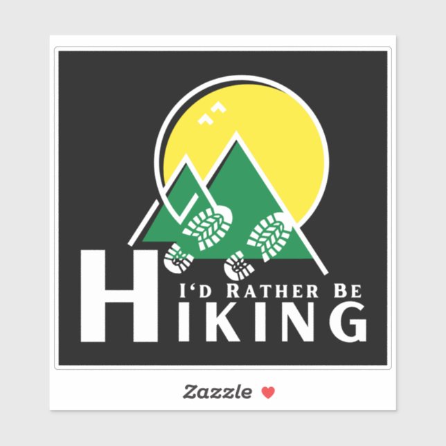 Sticker Je Préférerais Être Randonnée (Feuille)