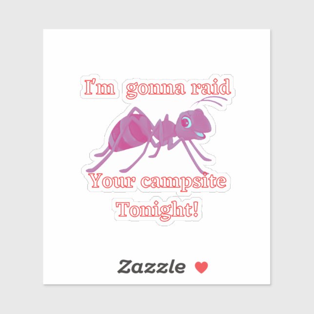 Sticker Je rends visite à votre camping ce soir. Drôle (Feuille)