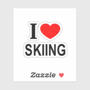 STICKER JE ❤️ SKI J'AIME SKIER J'AIME SKIER LE COEUR SKIER
