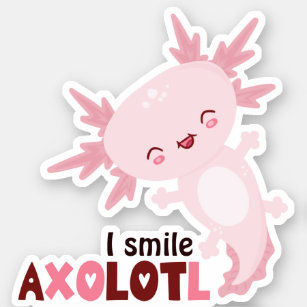 Sticker Je Sourit Beaucoup Kawaii Axolotl