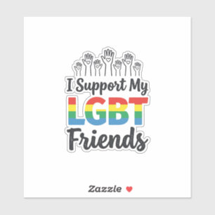 Sticker Je soutiens mes amis LGBT vecteur de fierté arc-en