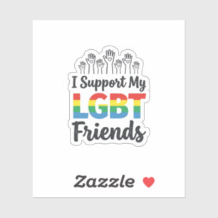 Sticker Je soutiens mes amis LGBT Vectoriel de Fierté Arc-