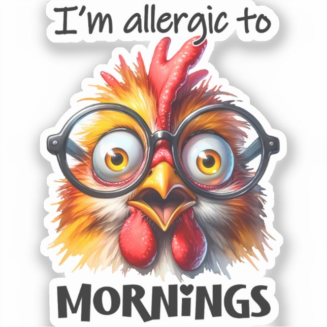 Sticker Je suis allergique aux matins ! (Recto)