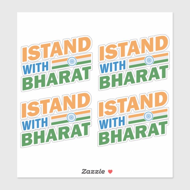 Sticker Je suis avec Bharat India (Feuille)