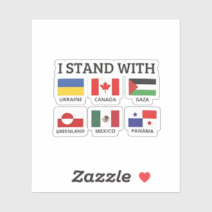Sticker Je Suis Avec Le Canada Mexique Gaza Ukraine