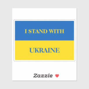 Sticker Je suis avec l'Ukraine. Drapeau ukrainien. 