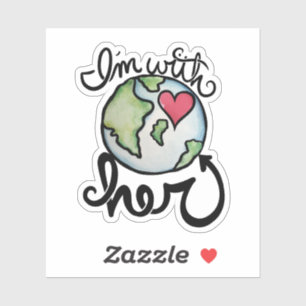 Sticker Je suis avec SON jour de l'terre environnementalis