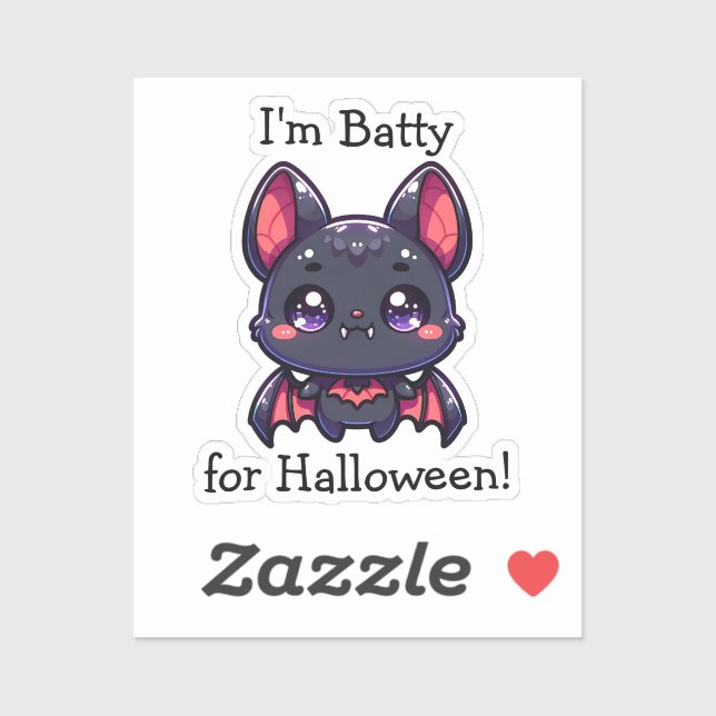Sticker Je suis Batty pour Halloween Personnalisé (Feuille)
