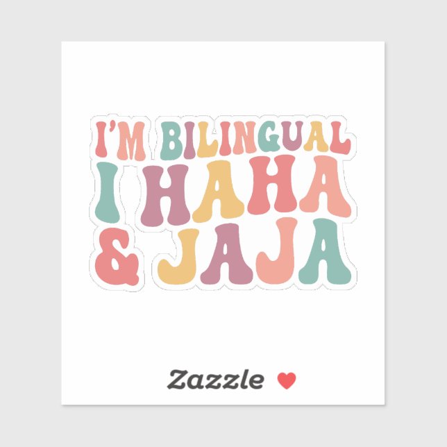 Sticker Je suis bilingue je haha et jaja (Feuille)