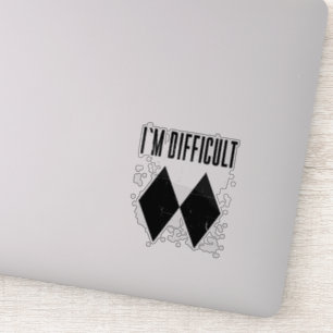 Sticker Je suis difficile Ski Double Diamant Noir