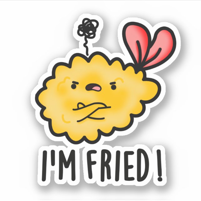 Sticker Je suis Fried Funny Tempura Sushi Pun (Devant)