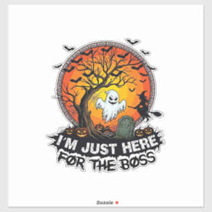 Sticker Je suis juste là patron Halloween Fantôme Sorcière