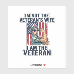 Sticker Je suis la conception de femme patriotique vétéran