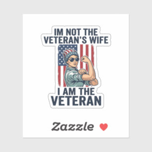Sticker Je suis la conception de femme patriotique vétéran