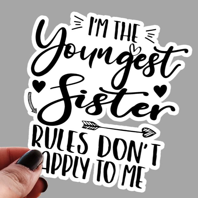Sticker Je suis la plus jeune soeur Sarcasm Lover mignonne (Créateur téléchargé)