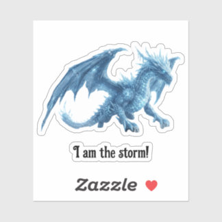 Sticker Je Suis La Tempête Dragon De Glace Bleue Féroce
