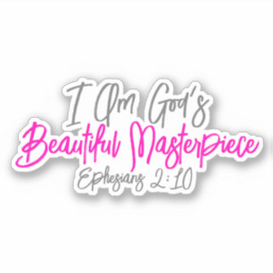 Sticker Je suis le beau chef-d'oeuvre de Dieu chrétien