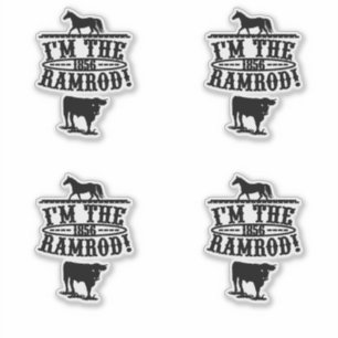 Sticker Je suis le cheval 1856 et les bétail de baguette