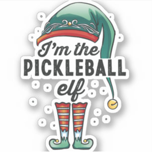 Sticker Je suis le Pickleball Elf Noël cadeau Noël Noël