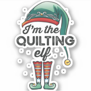 Sticker Je suis l'Elfe de Quilting Noël cadeau Noël