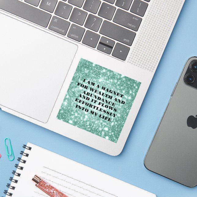 Sticker Je suis un aimant pour l'auto-collant d'affirmatio (Ordinateur portable avec iPhone)