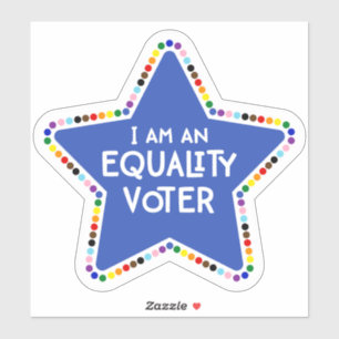 Sticker Je suis un électeur d'égalité ! LGBTQ+ Rainbow Sta