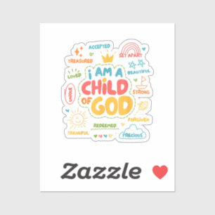 Sticker Je suis un Enfant de Dieu Rétro chrétien Jésus Foi