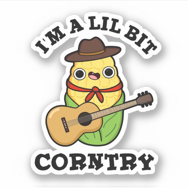 Sticker Je suis un peu Corntry Funny Country Corn Pun (Devant)