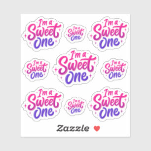 Sticker Je suis une jolie feuille d'autocollant rose pourp