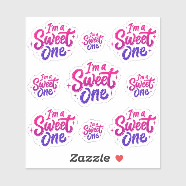 Sticker Je suis une jolie feuille d'autocollant rose pourp (Feuille)