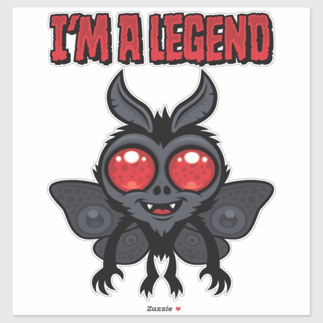 Sticker Je suis une légende - Mothman mignon effrayant (Feuille)