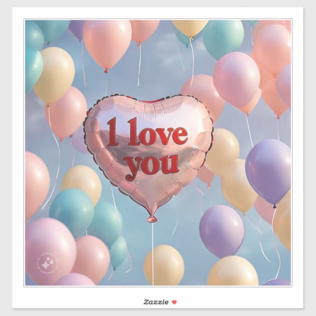 Sticker Je t'aime (Feuille)