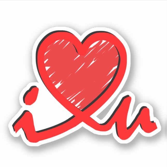 Sticker Je t'aime - Amour  (Devant)