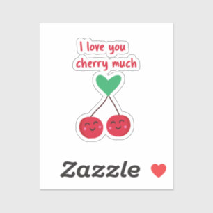 Sticker Je t'aime beaucoup Cherry Valentine
