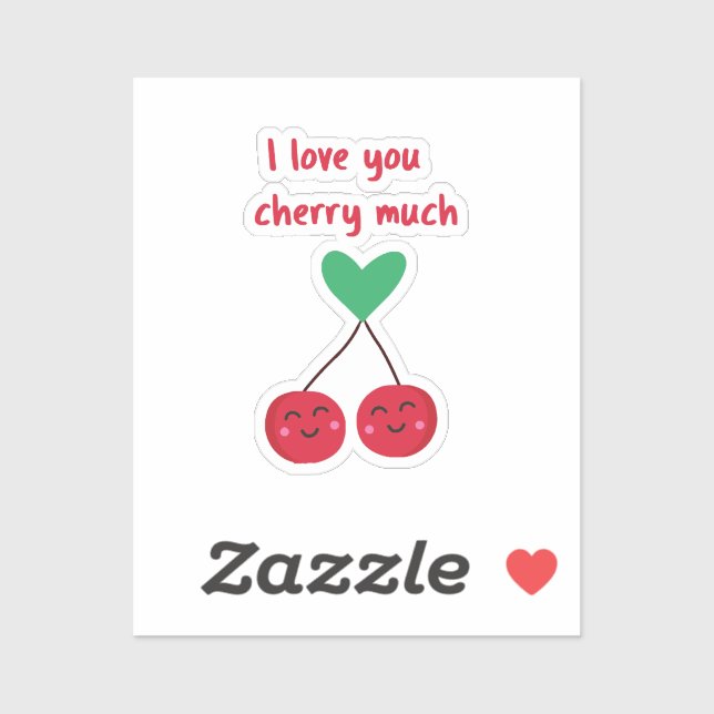 Sticker Je t'aime beaucoup Cherry Valentine (Feuille)