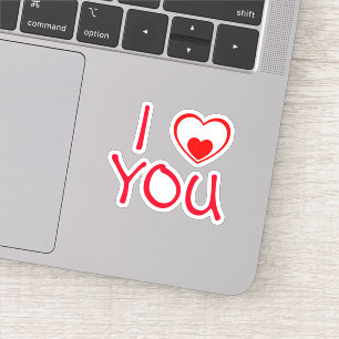 Sticker Je t'aime coeur rouge