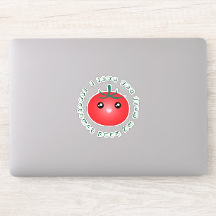 Sticker Je T'Aime De Ma Tête Tomates Drôle Mot Jouer