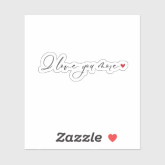 Sticker Je t'aime plus romantique expression cursive simpl