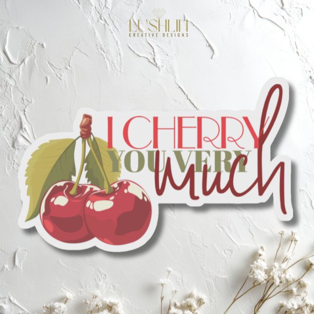 Sticker Je Te Cherche Beaucoup - Mignonne Cerise Fruit Aim (Créateur téléchargé)