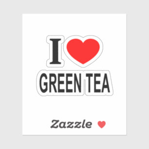 Sticker JE ❤️ THÉ VERT J'AIME THÉ VERT JE ❤️ THÉ VER Vinyl