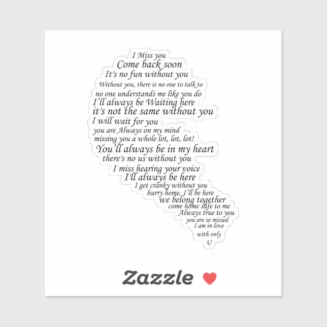 Sticker Je Vous Manque (Feuille)