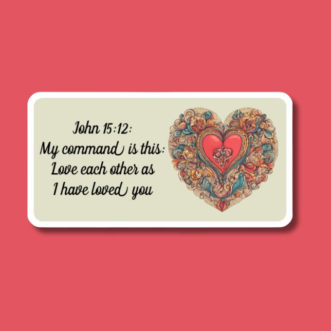 Sticker Jean 15:12 Bible Verse imperméable (Créateur téléchargé)