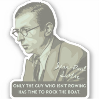 Sticker Jean-Paul Sartre Portrait et citation