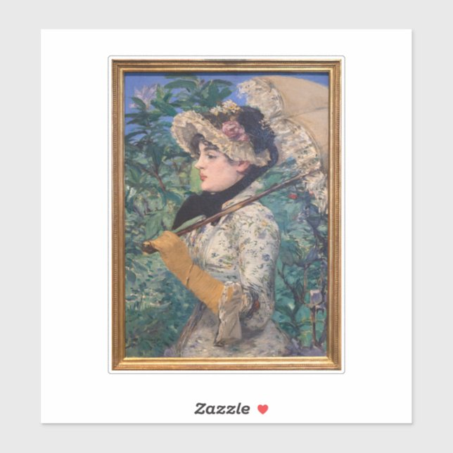 Sticker jeanne (Printemps) Par Édouard Manet (Feuille)