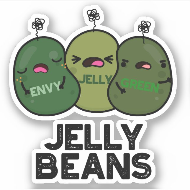 Sticker Jelly Haricots Drôle Jalous Bonbons Pun (Devant)