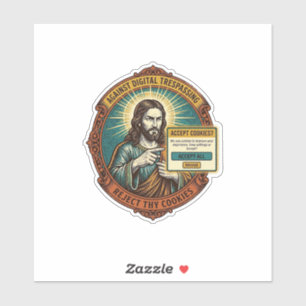 Sticker Jésus Agacant Accepter les Cookies Pop Up Internet