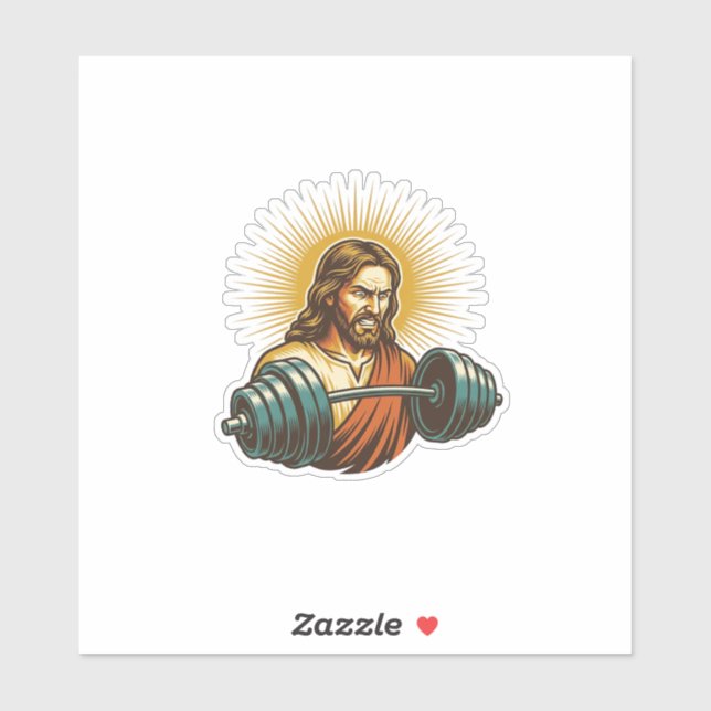 Sticker Jésus Ajoutant Accidentellement Trop de Poids Éche (Feuille)