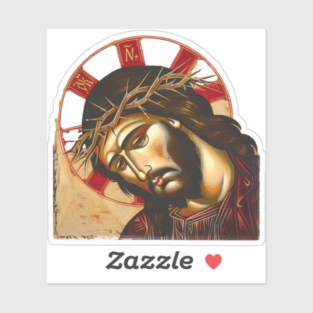Sticker Jésus-Christ avec la couronne d'épines Vinyl (Feuille)
